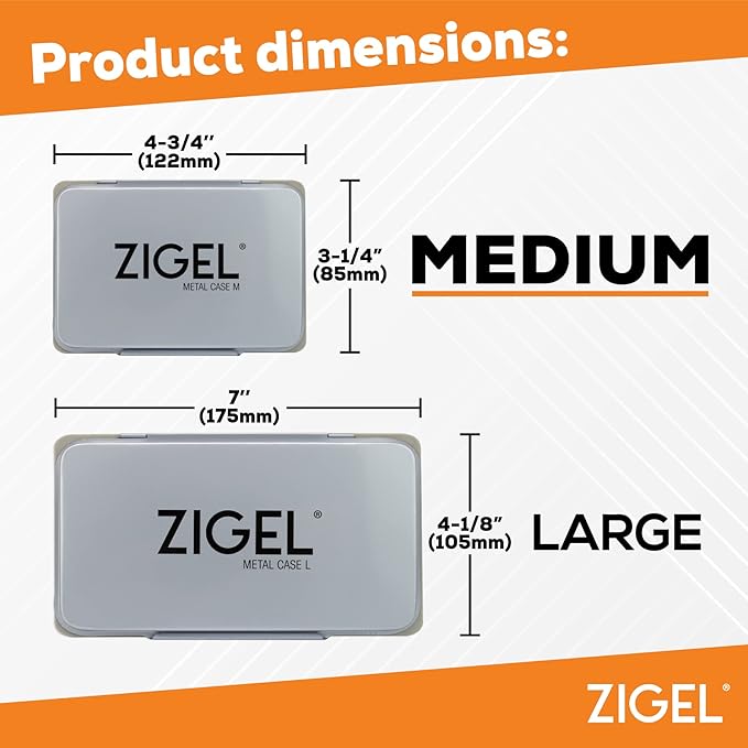 2 Pack Metal Case Stamp Pad Medium Size, Olive Green Color - Size: 3" x 4" - Choose from 15 Ink Colors
