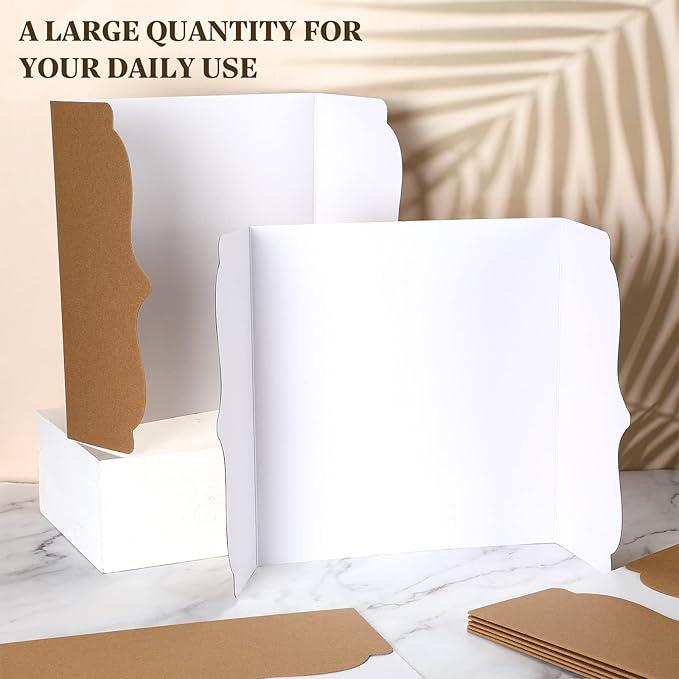 15 Pcs Trifold Presentation Board 12 x 20 Inch Trifold Poster Board Portable Science Fair Display Cardboard Foldable Posterboard for Photo Exhibition Meeting School(White)