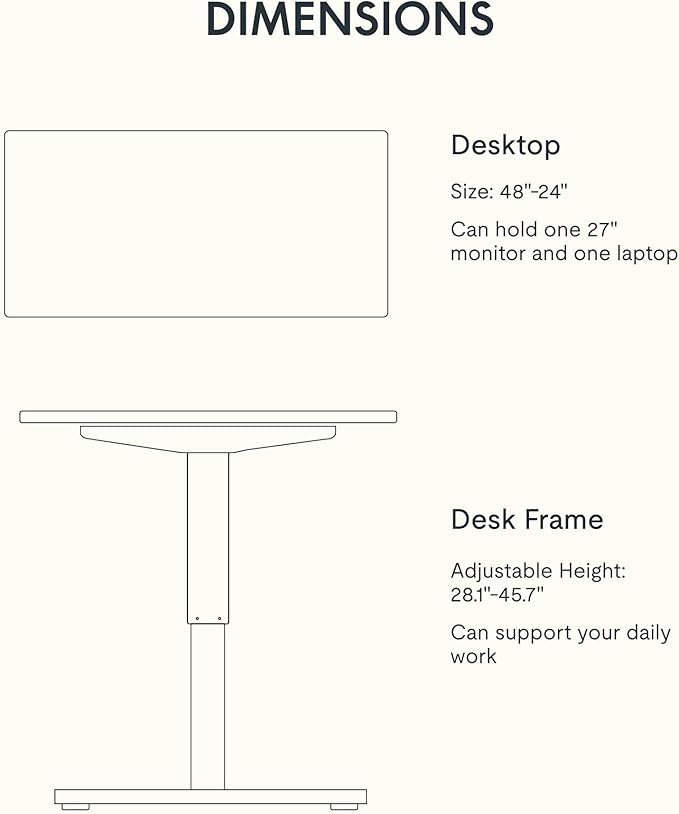 FLEXISPOT EN1 Bamboo Standing Desk, 48 x 24 Inches Whole-Piece Electric Height Adjustable Desk (Black Frame + Bamboo Top, 2 Packages)