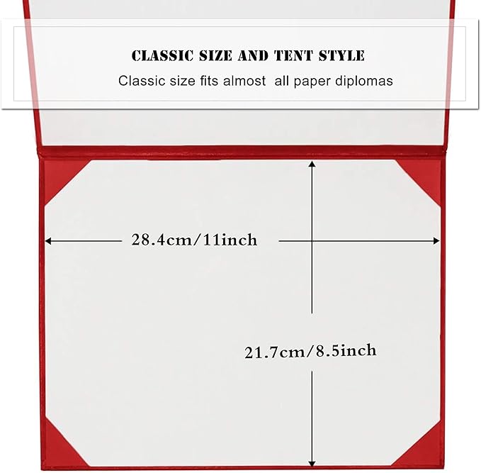Diploma Cover 8.5” x11” Diploma Holder of Graduation Leatherette Padded Certificate（Tent Style),40-Pack