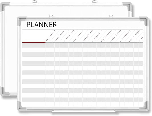 Lincia Aluminum Frame Dry Erase Board with Lines, Wall-Mounted Whiteboard for Scheduling, to Do Lists & Weekly Planning, Reusable Office Calendar for Home & Work (Make Ready Board,18"x24")