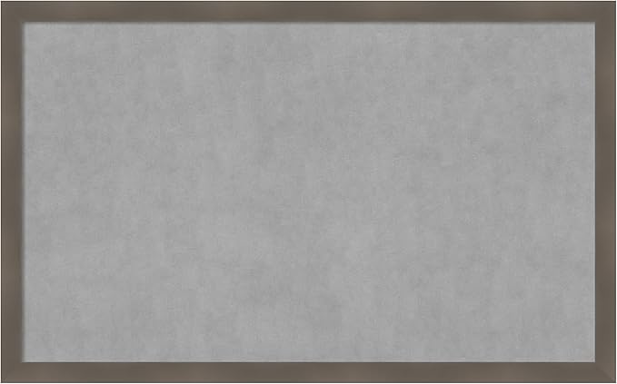 Amanti Art Grey Framed Magnetic Board 26x42 Large Vision Board for use with Magnets, 100% Metal Sheet to Display Items as Office Decor or for Home Organization in mudroom, Kitchen or Kids Room
