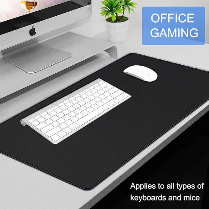 Large Extended Long Mousepad, 47.2x23.6 inch Large Gaming Non-Slip Mouse pad, Water Resist Computer Keyboard Mat Rubber Base Long Desk Pad for Work & Gaming, Office & Home, Black