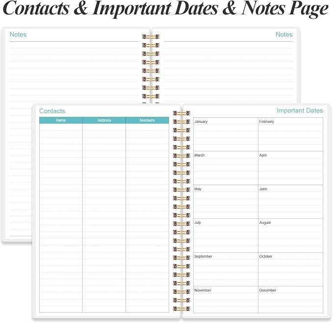 2026-2027 Planner - 18 Months Weekly & Monthly Planner from January 2026 - June 2027, Spiral Notebook 2026-2027 with Elastic Closure, Inner Pocket, Medium 5.8" x 8.3", Rose Flower