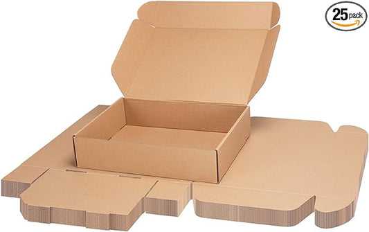 PHAREGE 13x10x3 inch Shipping Boxes Bulk 25 Pack Brown, Tab Lock Tuck Top Mailer Boxes for Packaging Small Business, Medium Cardboard Gift Boxes for Wrapping Mailing Present