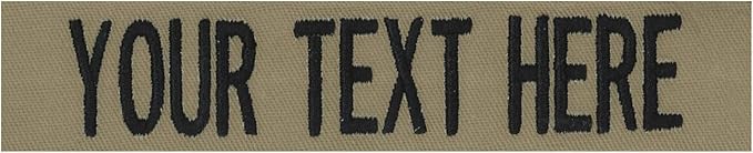 Custom Uniform Name Tapes Solid Colors. Coyote Tan Fabric, 3.5 Inch Hook Fastener (Uniform Ready Fastener)