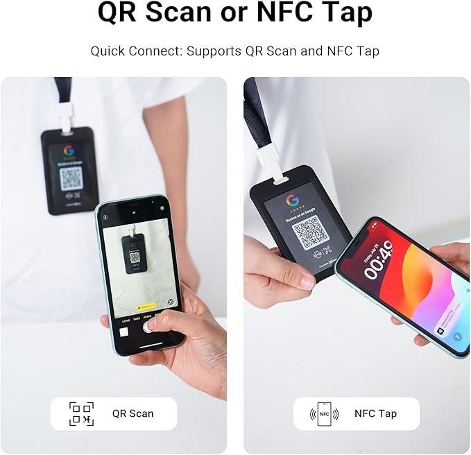 HotLabel Review Card 5-Pack + For Boosting Business Reviews + Black + NFC Tap & QR Code + Supports 5 Different Stores or Same + All Phones Compatible + No App/Subscription