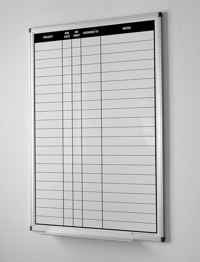 Project Planning Portrait Whiteboard 36" x 24"