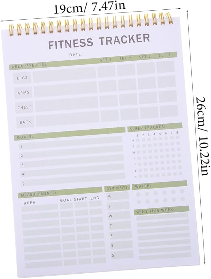 Mipcase Fitness Agenda Notebook Portable Workout Log for Daily Training and Goal Tracking Fitness Journal for Exercise Planning and Self-discipline