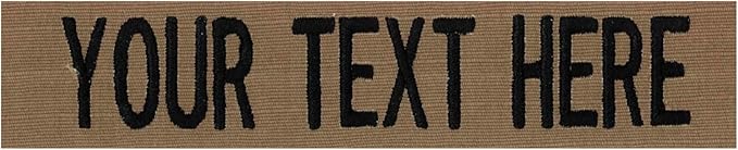 Custom Uniform Name Tapes Solid Colors. Coyote Brown Fabric, 3.5 Inch Hook Fastener (Uniform Ready Fastener)