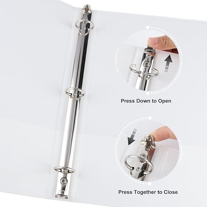 CIXILDTS 1-inch Round Ring Binder with 150+ Paper Capacity, White, 24-Pack