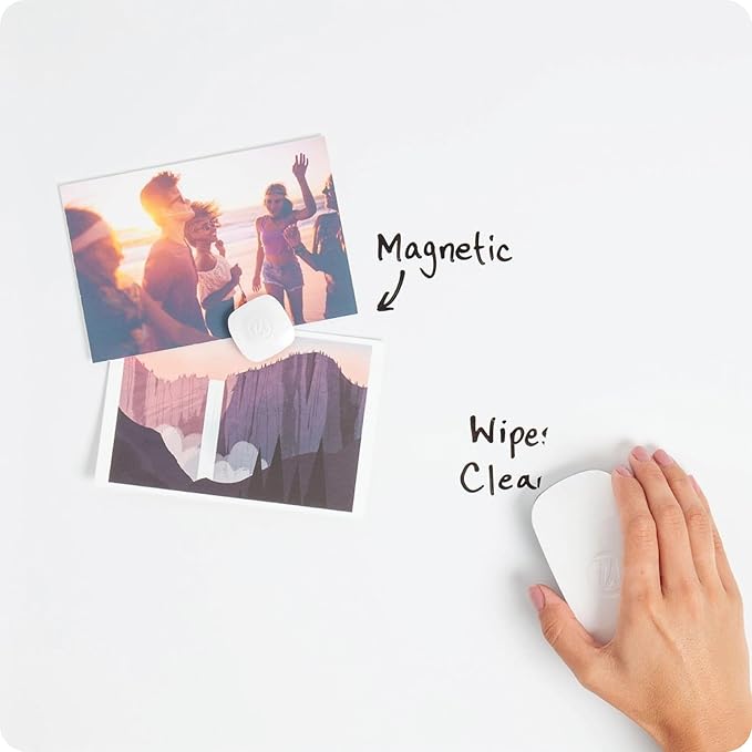 U Brands Contempo Magnetic Dry Erase Board White Board, 11” x 14”, Blush Pink Modern Frame, Includes Magnet and Marker