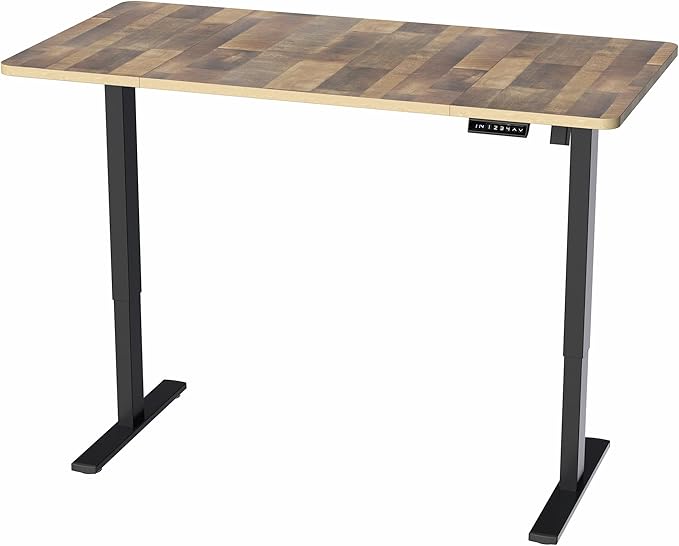 VIVO Electric 60 x 30 in Standing Desk, Memory Height Adjustment, 1B Series, Holds 220 lbs, Reclaimed Wood Top Black Frame, DESK-KIT-1B6P-30