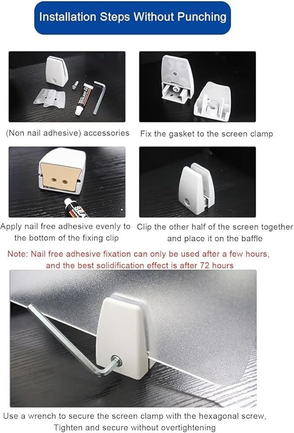 RCJCQSR Acrylic Frosted Privacy Free Standing Screen, Visual Distractions Privacy Panel Portable Desk Divider Guard for Table Top Workstation for Home Office(Size:50x40cm(19.7x15.7))