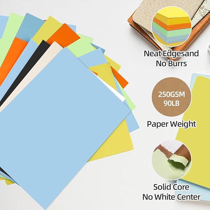 30 Sheets Sage Green Cardstock 8.5'' x 11'', 250gsm/92lb Heavyweight Cover Cardstock Paper, Thick and Smooth Card Stock Perfect for Invitations, Menus, Crafts, DIY Cards, Arts and Crafts