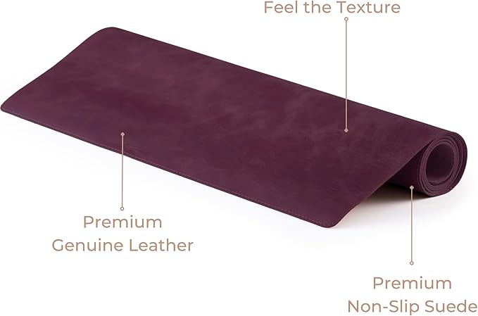 Node Leather Calfskin Leather Desk Pad – Executive Office Desk Mat with Non-Slip Bottom – Smooth Surface for Mouse & Keyboard – Wide Desk Protector 15 3/4" x 38" – Real Leather Desk Blotter