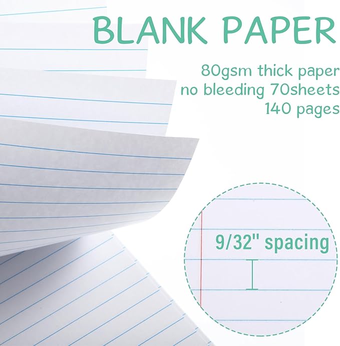 Maitys 6 Pcs Legal Pad Steno Spiral Notebook 8.5" x 11" Top Bound Spiral Pads Hard Cover College Ruled Notepad 70 Sheet Pad for School Office University Home(Cute Color,Iridescent Style)