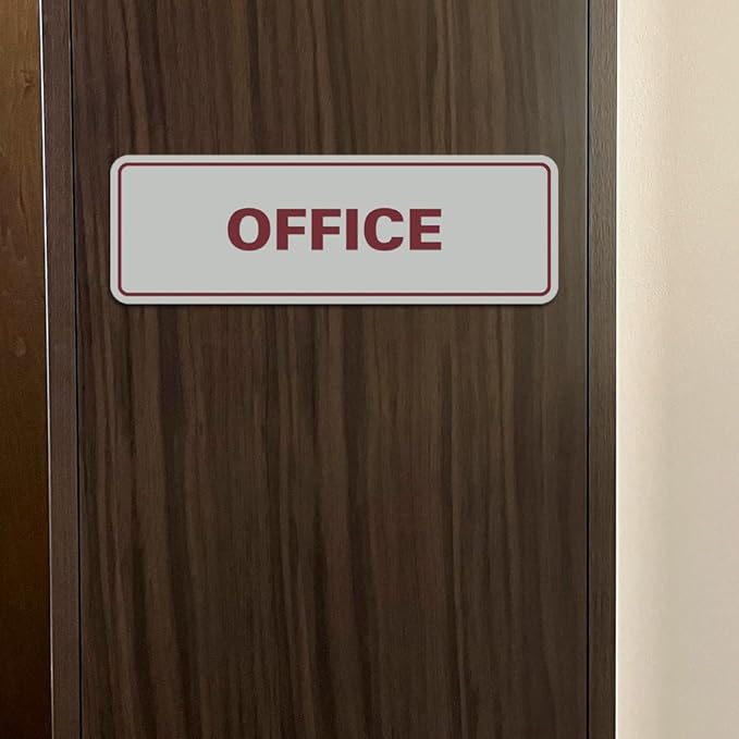 Signs ByLITA Standard Office Sign - Professional Business Signage - Easy to Install (Brushed Silver) - Large2 Pack