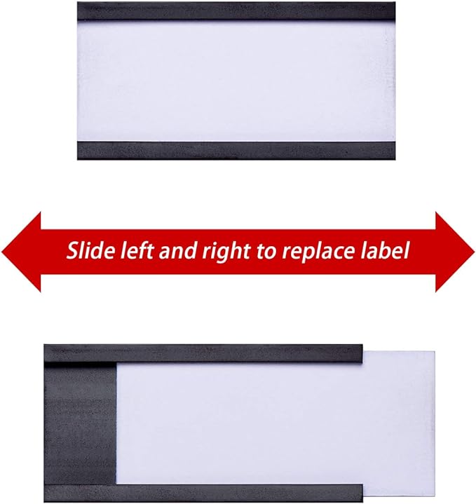 EEOYU Magnetic Label Holders with Magnets, Data Card Holders with Clear Plastic Protectors, Set of 30 (1 x 2 Inch)