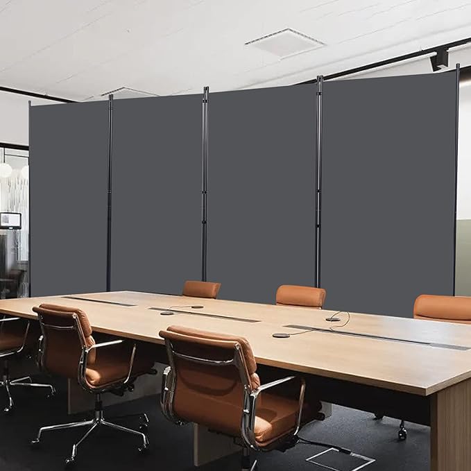 CHOSENM Room Divider, 4 Panel Folding Privacy Screens with Wider Support Feet, 6 Ft Portable Room Partition for Room Separator, 136" W X 71" H,Grey
