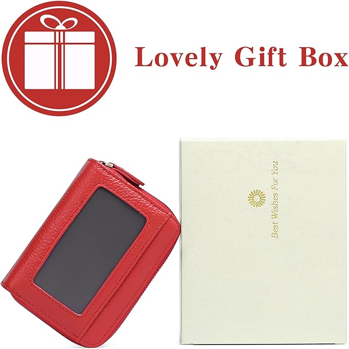 GOIACII Small Genuine Leather Wallet for Women, RFID Blocking Credit Card Holder Wallet