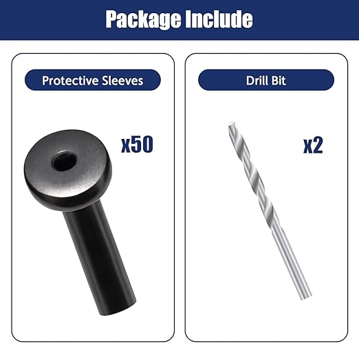 RiaYer 20 Pack 30 Degree Angle Protective Sleeves, Black Cable Railing Corner Protector Sleeve Beveled for 1/8" Wire Rope, T316 Marine Grade Cable Railing Kit with Two Drill Bit for Wood Posts HF039B