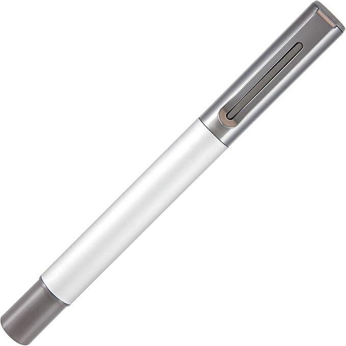 Monteverde USA Ritma Fountain Pen in Silver – Stub Nib, Calligraphy JoWo Stainless Steel, Refillable Ink Cartridge/Converter – Perfect for Artists & Calligraphers