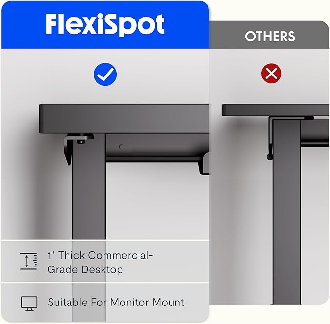 FLEXISPOT L Shaped Standing Desk, 71 x 63 Inch Electric Height Adjustable Corner Desk, Sit Stand Computer Workstation, Preset Controller, Home Office, Black Frame with Rustic Brown Top, Black Drawer
