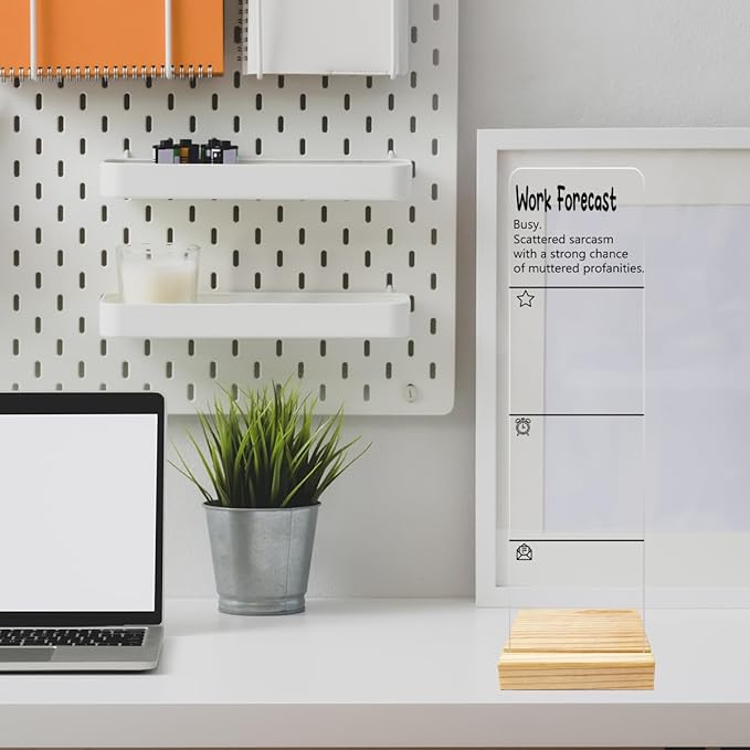 Monitor Memo Board Computer Monitor Memo Board Sarcasm Decor Acrylic for Computer Monitors with Removable Design Office Desk Accessories 12.6X 3.15 x 0.2 inches
