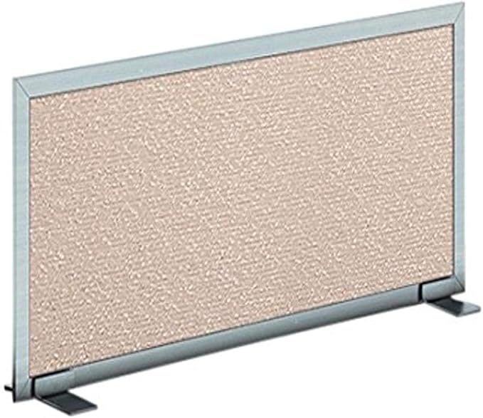 OBEX Acoustical Free Standing Privacy Screen, Cubicle Accessories Desk Privacy Panel, Desk Dividers for Office, Office Furniture Partitions Portable Sound Proof Dividers, 12" x 48", Overcast