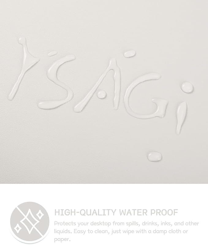 YSAGi Non-Slip Leather Desk Pad, Waterproof Laptop Computer Desk Keyboard Mat, Table Protector Blotter Mat, Large Mouse Pad for Office/Work/Home/Decor(Apricot Gray, 31.5" x 15.7")