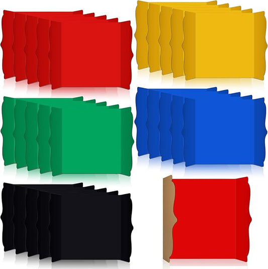 Censen 30 Pcs Trifold Display Board Poster Tri Fold Presentation Board Corrugate Posterboard Large 12 x 20 Inches Project Cardboard for Science Fair School Business Office(Colorful)