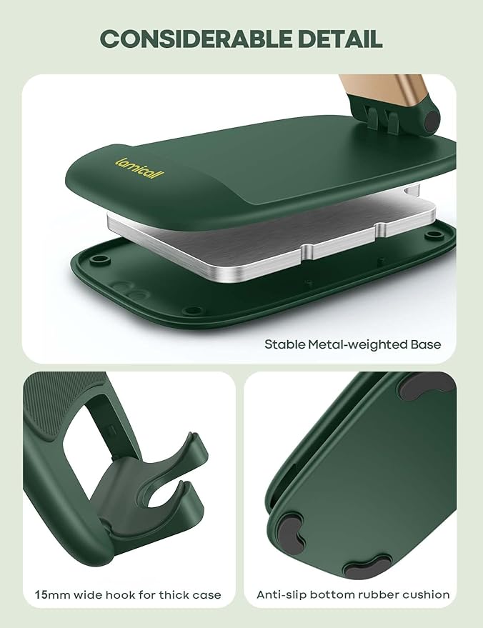 Lamicall Cell Phone Holder, Desk Accessories - Green Office iPhone Cellphone Stand, Office Desktop Accessories, Office Must Have, Desk Decor, Phone Accessories