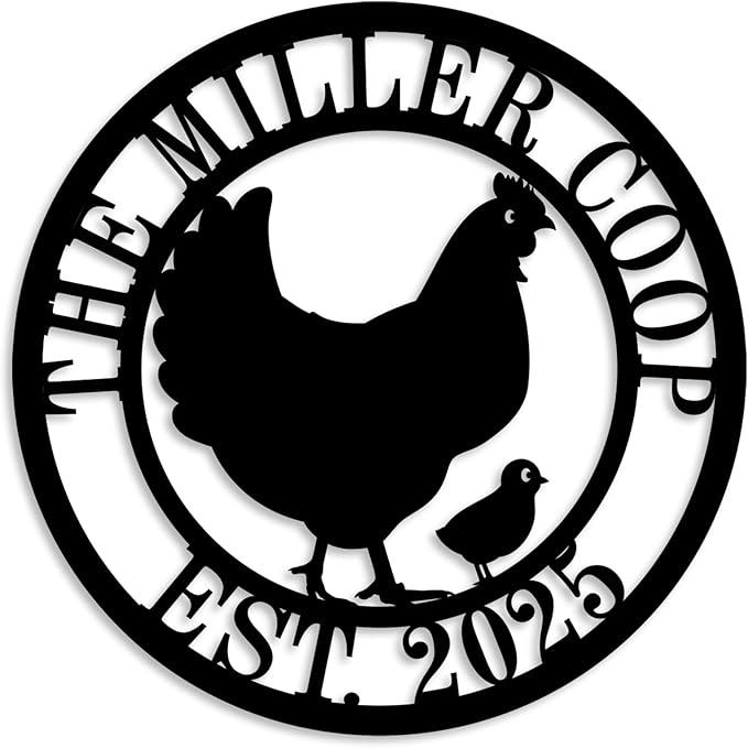 Chicken Coop Signs, Chicken Coop Decor, Chicken Coop Accessories, Custom Farm Sign, Personalized Fluffy Butt Hut Chicken Sign,Funny Signs for Chicken Coops, Chicken Metal Signs for Coop Funny Outdoor