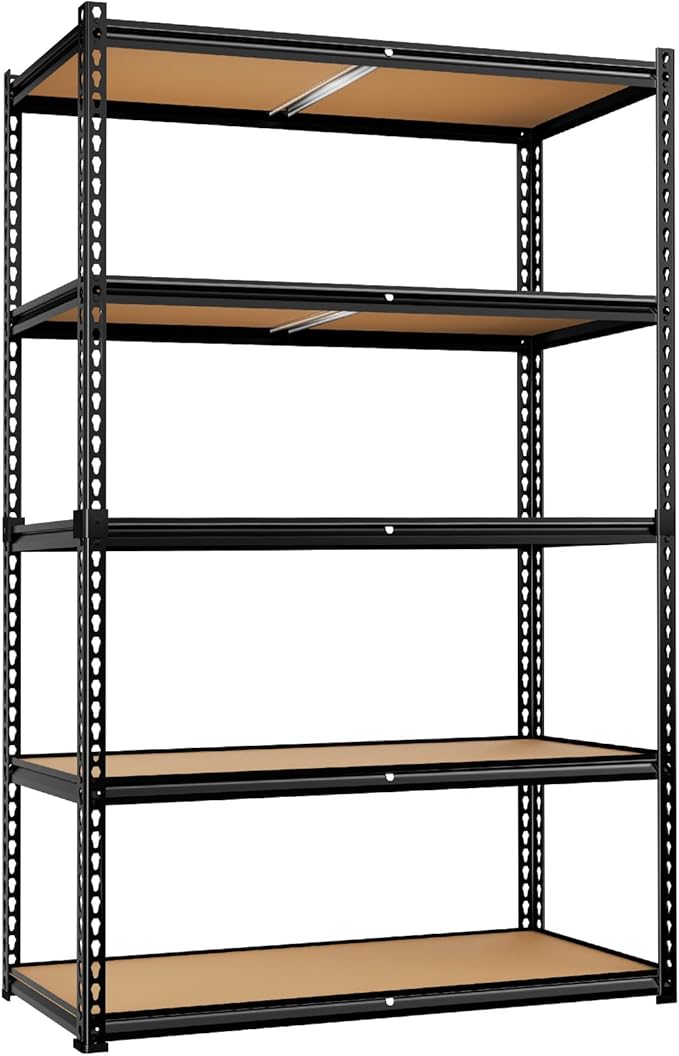 LEVELEVE 5-Tier Storage Shelving Unit, 2020 lbs Capacity, Heavy Duty Adjustable Metal Utility Shelf, 48" L x 18" W x 73" H for Garage, Kitchen, Pantry, Basement, Bathroom, Laundry