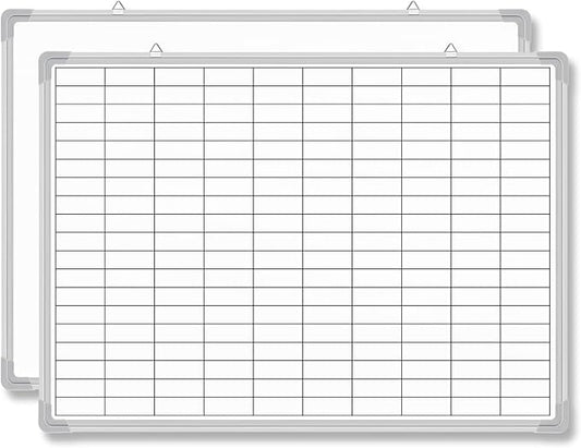 Lined Whiteboard Blank Grid Aluminum Frame Dry Erase Board Reusable Wall Mounted Board for Scheduling, to Do Lists Weekly Planning Home Work(36 x 24 Inch,Whiteboard with Grid)