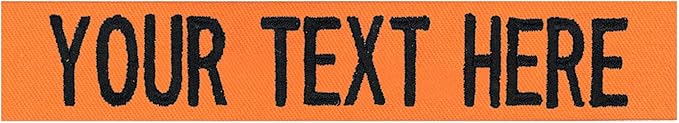 Custom Uniform Name Tapes Solid Colors. Made in The U.S.A. Ships Under 24 Hours. Orange Fabric, 3.5 Inch Hook Fastener (Uniform Ready Fastener)