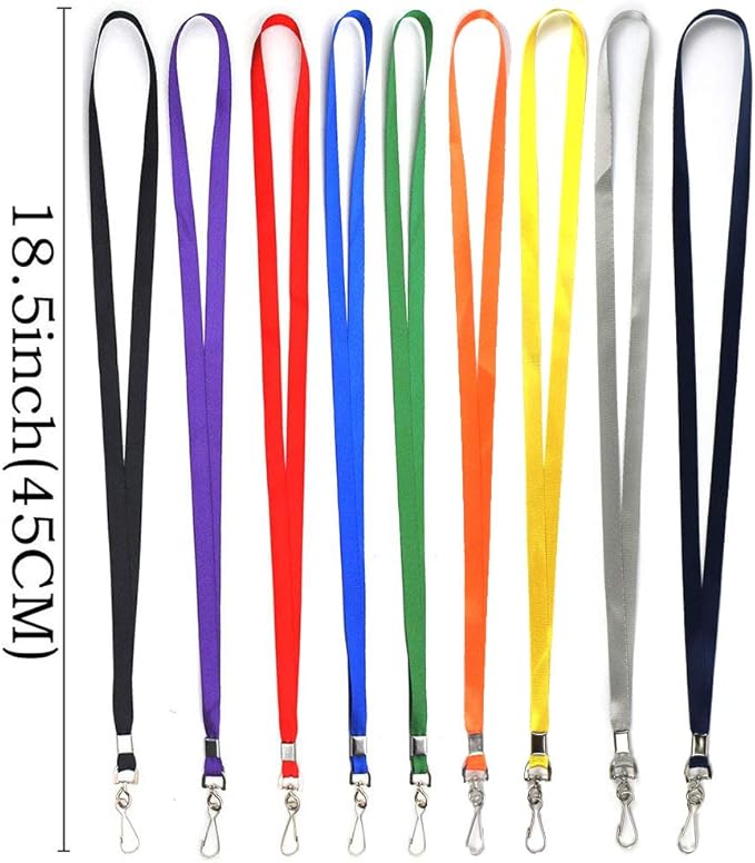 Beebel Lanyard Bulk Lanyards for Id Badges Flat Lanyard with Badge Clip Swivel Hook 50 Pack (Green)