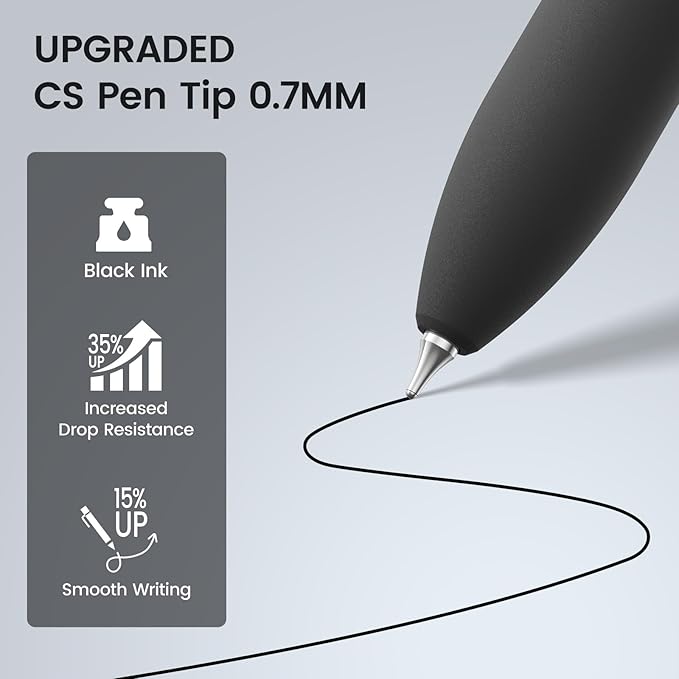 JIMMIDDA 8Pcs Black Gel Pens - 0.7mm Medium Point Black Ink Pens | Smooth Writing - Quick Drying Retractable Pen for Men Women (Black - 8Pcs)