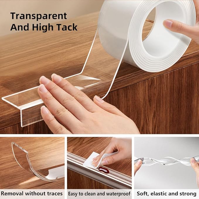 Baby Proofing Edge Protector for Kid Clear Edge Protector Strip Safety Corner Guards Child Proof Corner Bumper for Furniture 1.2in x 16.4ft