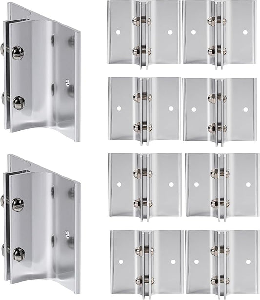 Aluminum Corridor Sign Holder, 10 Pack Direct Sign Mount Bracket, Design for Restroom, Conference Room Classic Silver Signs - 3" Length, 1/8" Substrate - Easy to Install