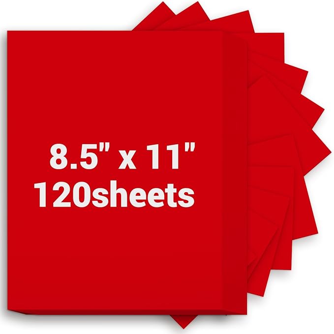 Cardstock Paper, Red Cardstock 8.5x11, 120 Sheets Christmas Card Stock, 200GSM Thick Printer Paper 8.5x11, Red Blank Card Stock Paper for Greeting Cards, DIY Cards, Wedding Invitation, Postcards