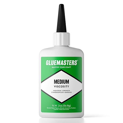 Professional Grade Cyanoacrylate (CA) Super Glue by GLUE MASTERS - 56 Grams - Medium Viscosity Adhesive for Plastic, Wood & DIY Crafts…