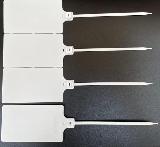 Blank Waterproof Plastic Tags for Labeling Marker Ties Large Tag Fastener Zip Tie Label Security Seal Tags 2.28"×3.94" 200pcs,White