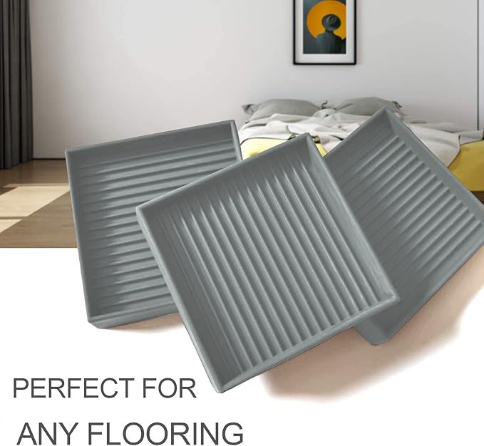 Yelanon Furniture Coasters,8 Pcs 3” Furniture Caster Cups - Non Slip Pads Hardwood Floors - Non Skid Furniture Grippers, Rubber Furniture Feet, Anti Slide Floor Protector for Bed Couch Stoppers