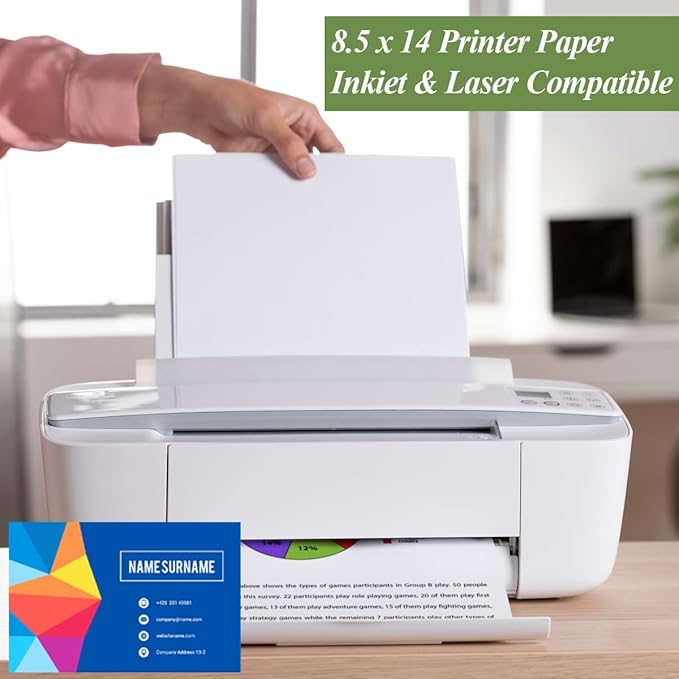 8.5" x 14" Blank Print Paper - 50Sheets/100Pages Blank Loose-Leaf Papers, Legal Size Printing in Office/Home/School, 100gsm Blank Paper