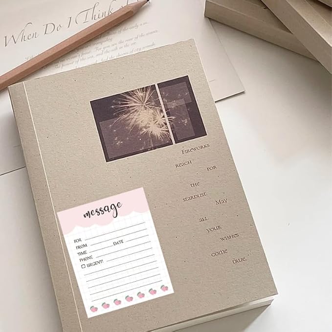 6 Pieces Telephone Message Sticky Notes Pads 4 x 5 Inch Self Adhesive Book Call Back Notepad for Work Call, Office Supplies 50 Sheets/Pack 6 Design (Pink)