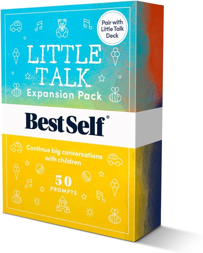 BestSelf Conversation Cards for Kids - Little Talk Expansion Pack - 50 Prompts, Ideal Classroom Must Haves and Therapy Tools, Social Skills Activities and Fun Conversation Starters for Kids