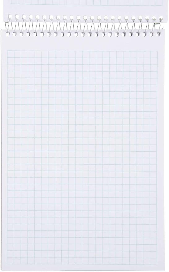 Mintra Office Steno Book - (Primary Colors, 4 Pads/Pack, Graph Ruled) - 6inx9in, 70 Sheets, Notebook for writing notes in school, university, college, work, office