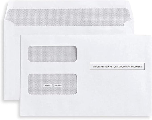 50 1099 Tax Envelopes Self-Seal Designed for printed 1099 Laser Forms - MISC - 1098-1099 R - DIV - INT, Double-Window Security For Quickbooks or Tax Software - 5 5/8 Inch x 9 Inch, 50 Envelopes
